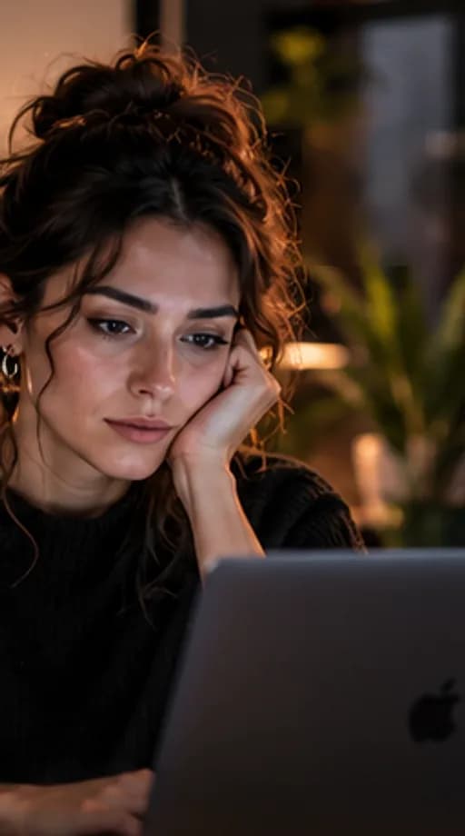 Una persona del equipo de atención revisa, concentrada, las solicitudes que llegan a su computadora.
